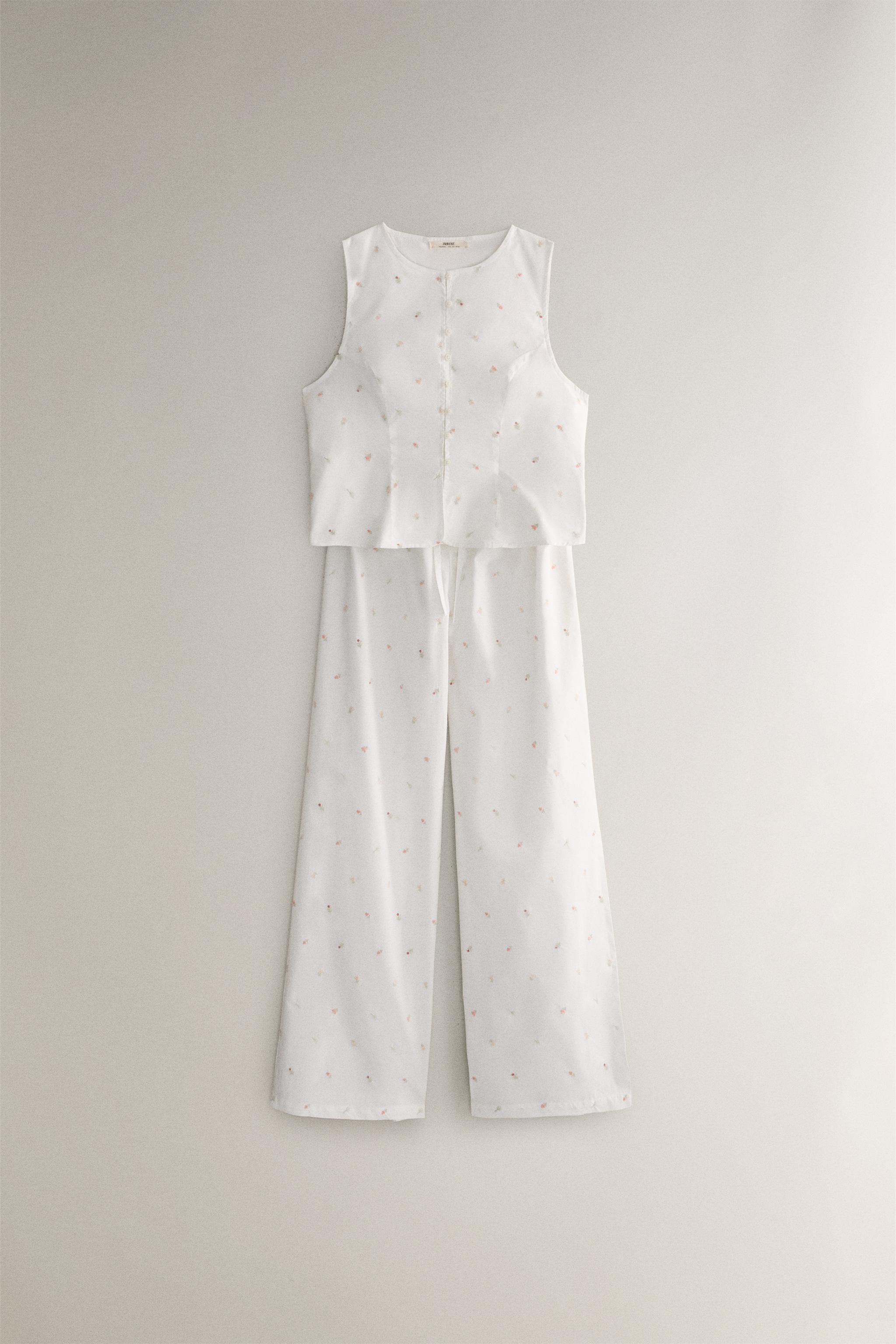 PANTALON BRODERIES LYS